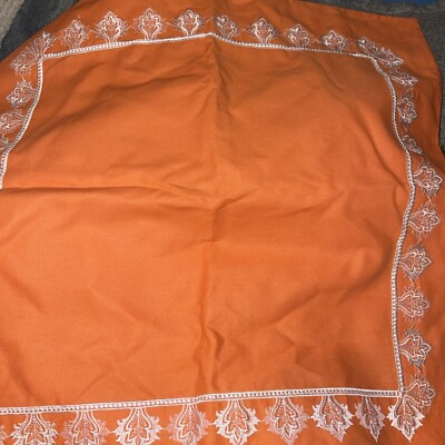 Madison Park Pillow Covers Orange Embroidered Zipper 25”x24” Very Good Condition-image