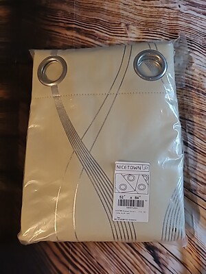Nicetown Beige Silver Lined Grommet Curtain Drapes 52