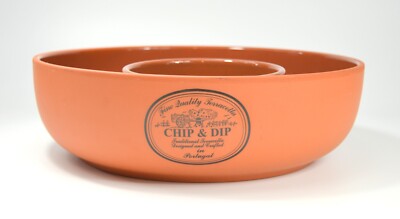 Fine Quality Terracotta CHIP & DIP Platter Bowl - Large * Crafted in Portugal-image