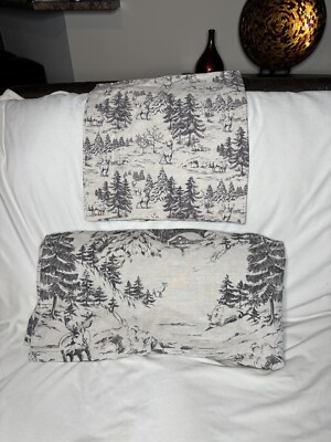 pottery barn Rustic Forest Duvet Cover King & 1 King Sham In EXCELLENT CONDITION-image