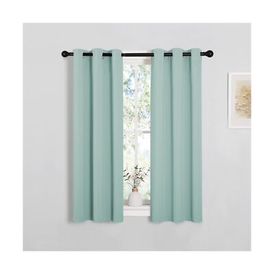 NICETOWN Thermal Insulated Curtains Blackout Draperies, Aqua Blue, Set of 2, ...-image