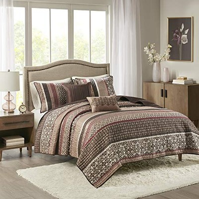 Princeton 5 Piece Reversible Jacquard King Cal King Floral Bedding Set-image