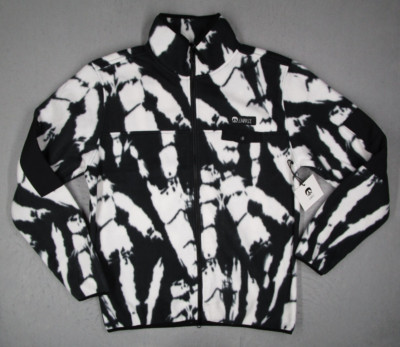 Gnarly Jacket Mens Extra Large Black Haze Dip Tie Dye Full Zip Fleece Pullover-image