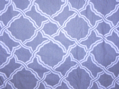 POTTERY BARN KENDRA TRELLIS GRAY WHITE LINEN BLEND FULL/QUEEN DUVET-image