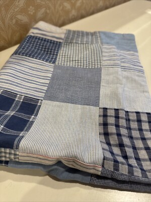 NEW Pottery Barn Kids Quilted Blue  Patchwork King Size Pillow Sham-image