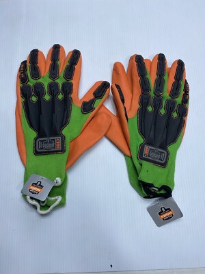 2 Set ERGODYNE Proflex 920 Nitrile Dipped Dorsal Imapct Reducing Gloves XL & 2XL-image