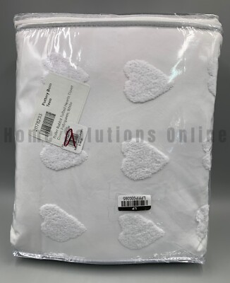 Pottery Barn Teen Roller Rabbit Tufted Hearts Duvet White Full Queen #N184B-image