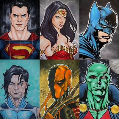 Original Custom Sketch Card Comic Artwork DC Comics Marvel Image Commissions MCU-image