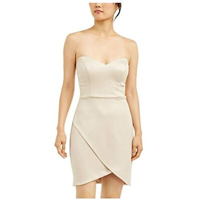 $69 City Studio Sleeveless Sweetheart Neckline Dress Gold Size 5 (Worn)-image