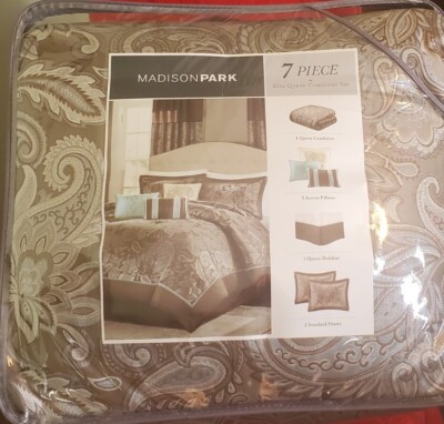 Madison Park 7 pc Elsa queen comforter set original price $199-image