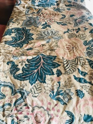 Pottery Barn Karala Duvet Cover Blue Neutral King 2 Std Shams Palampore Rare-image