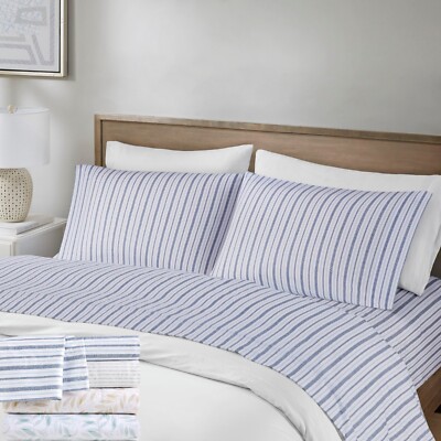 Madison Park Count Printed Deep Pocket Cotton Sheet Set Full Queen King Size-image