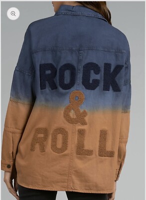 Elan Delilah Jacket in Navy Camel Dip Dyed-image