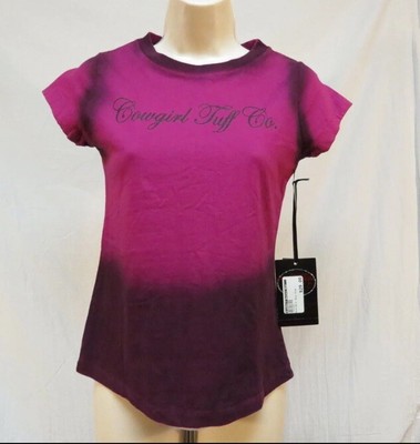 Cowgirl Tuff Pink Black Dip Dye Shirt 
