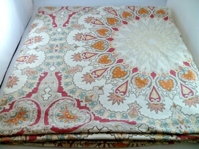 POTTERY BARN VALENCIA  FULL / QUEEN  DUVET COVER  PAISLEY  MEDALLION  -image
