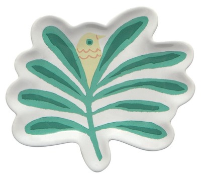 Haven Palm Tree Shaped Ceramic Trinket Tray, 4.75 x 4 inches-image