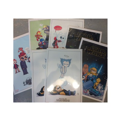 Skottie Young Litho Set of 7 | 2014 | Wolverine Star Wars Deadpool Hulk SHIELD-image