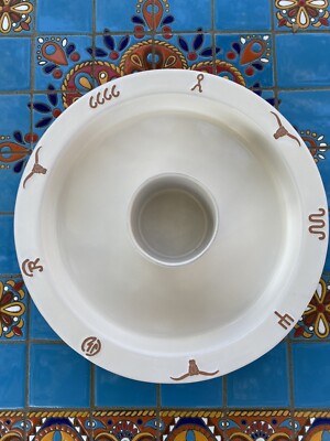 Frankoma Chip & Dip White 14” Western Brands King Ranch & 6666, Longhorn-image