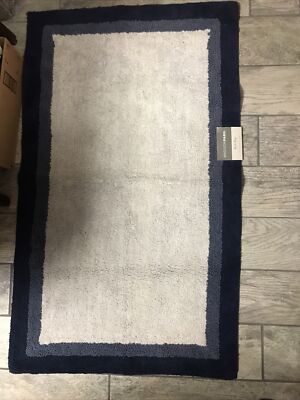Madison Park Amherst Blue 100% Cotton Tufted Bath Rug 27” By 45” NEW W/ Tag-image