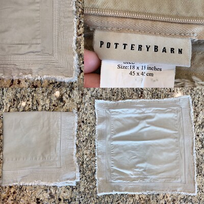 Pottery Barn Brown Khaki Tan Fringe Euro Sham -image