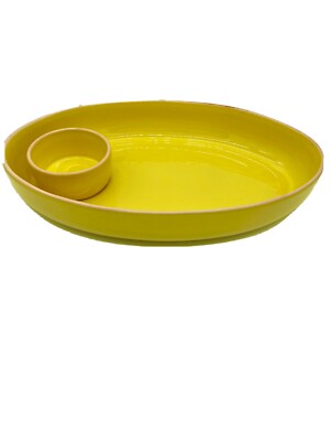 D Studio Large Bright Yellow Chip and Dip Serving Tray Portugal-image
