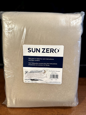 Sun Zero Lightenberg Blackout Curtain 50” X 84” Beige Amherst Ecru *One Panel*-image