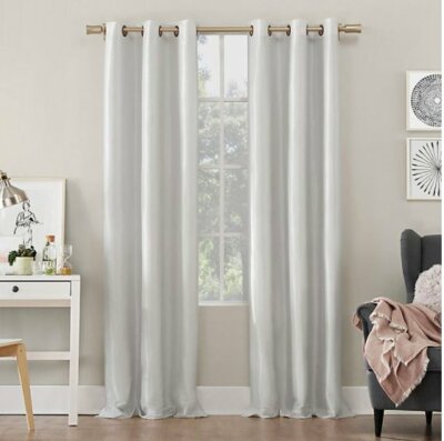 Sun Zero Bardot 84-Inch Grommet Window Curtain Panel in Pearl White (Single)-image