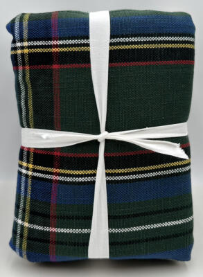 Pottery Barn Stewart Plaid KING Duvet Cover ~ Green Multicolor-image