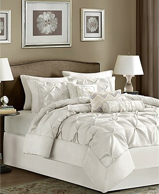 Madison Park Queen 5 Piece Tufted Comforter Set In White Finish-image