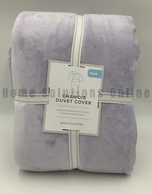 Pottery Barn Kids Recycled Luxe Chamois Duvet Cover Purple Twin #7970D-image