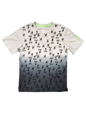 Boys Gray Ombre Skull Paint Dip Short Sleeve T-Shirt Tee Shirt XXL 18-image