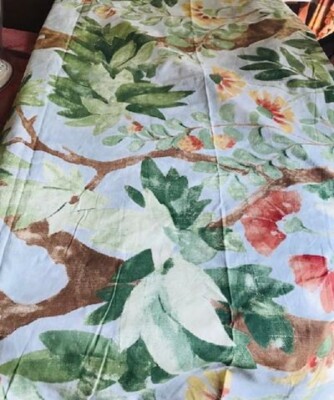 Pottery Barn Romona Pomegranate Duvet Cover Queen 2 Euro Shams Birds 3p Rare🦩-image