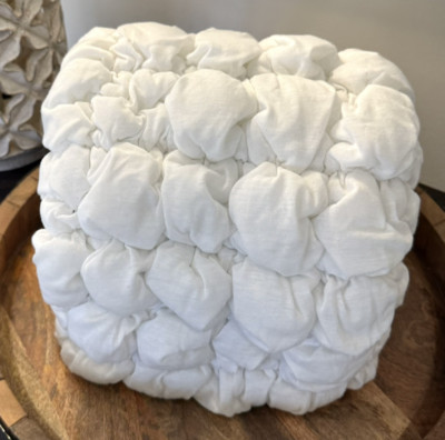 Pottery Barn Teen IVORY WHITE Marshmallow Jersey STANDARD QUILTED Sham Excellent-image