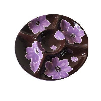 LAURIE GATES Purple Floral Large 15