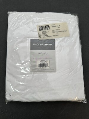 Madison Park Ruffle Window Curtain Panel White 50”X84”-image