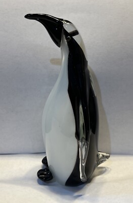 Murano Penguin Black Alfredo Barbini Studios Technique 50's Italy Glass Figure-image