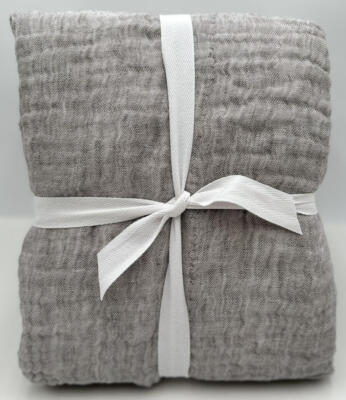 Pottery Barn Cloud Linen KING Duvet Cover ~ Gray-image