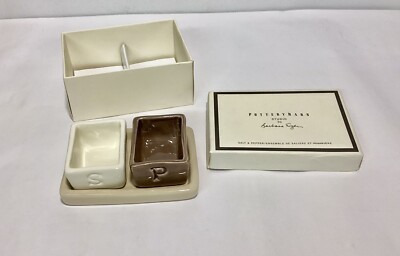 Pottery Barn Studio Salt Pepper Cellars & Tray Barbara Eigen Gourmet Countertop-image