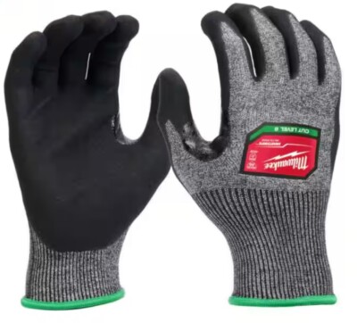 2 PAIR Milwaukee Cut Level 6 Resistant High-Dexterity Nitrile Dipped Work Gloves-image