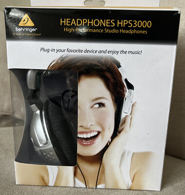 Behringer HPS3000 Silver Oval Shaped High Performance Studio Headphones-image