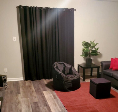 Sun Zero Barrow Extra-Wide Energy Efficient Sliding Patio Door Curtain Black New-image