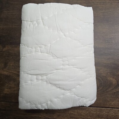 POTTERY BARN COCOON VOILE QUILTED PILLOW SHAM, EURO ~ WHITE-image