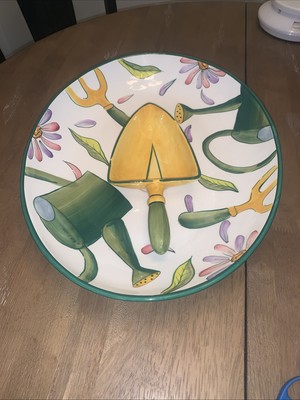 Clay Art Le Jardin Large Oval Serving Platter 17