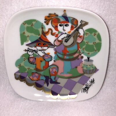 Rosenthal Bjorn Wiinblad signed Commedia dell' arte Germany Dish Studio Linie-image