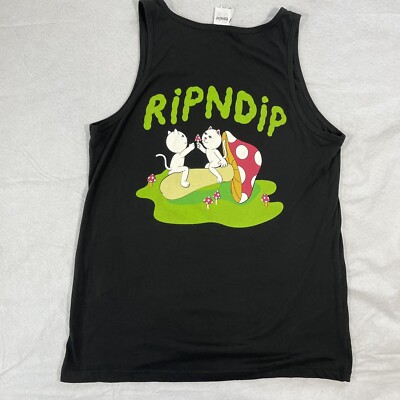 Rip N Dip Large Tank Top Black Mushrooms  Shirt Cat Rip N Dip Cotton-image