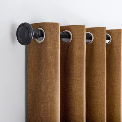 95x50 Duran Thermal Insulated 100% Blackout Grommet Top Curtain Panel Brown -image