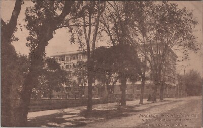 Oakland, CA: Madison Park Apartments - Vintage Alameda Co, California Postcard-image