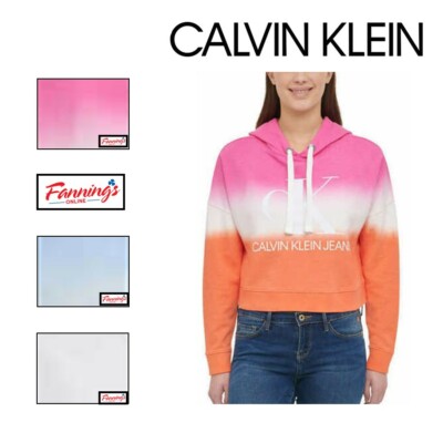 Calvin Klein Jeans Ladies' Hoodie Sweatshirt Ombre Dip Dye C35-image