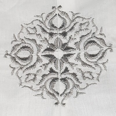 2 New Madison Park Standard Pillow Sham White Grey Medallion Embroidered NWOT-image