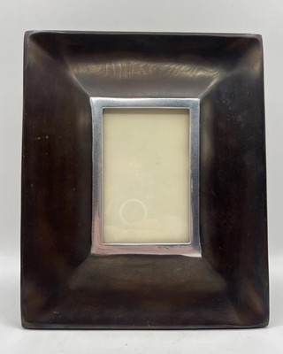 Pottery Barn Metal XWide Margin Picture Photo Frame 4x6” Photo Two Tone 9.5x11.5-image